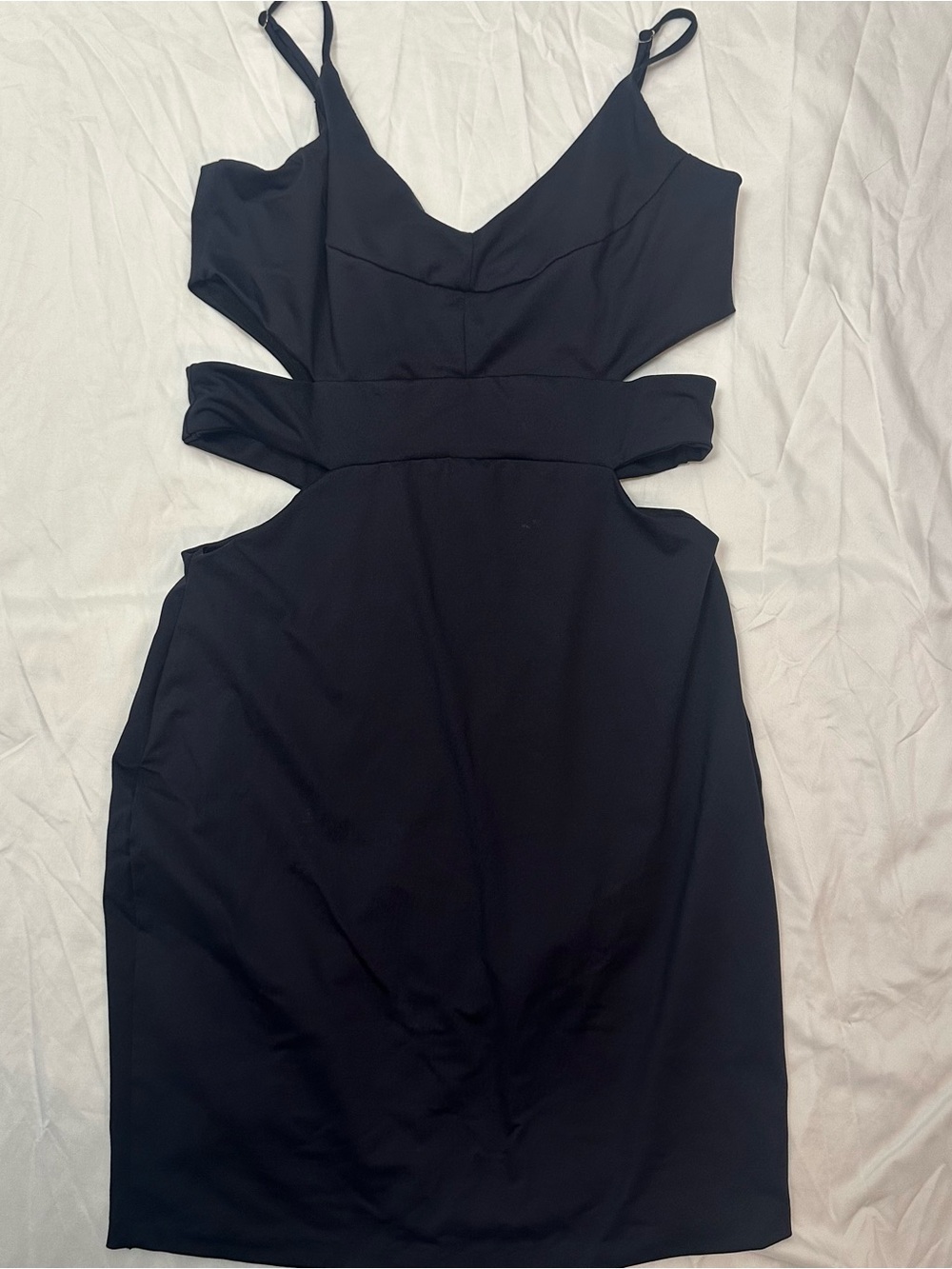bebe Black Mini Dress with Side Cutouts m